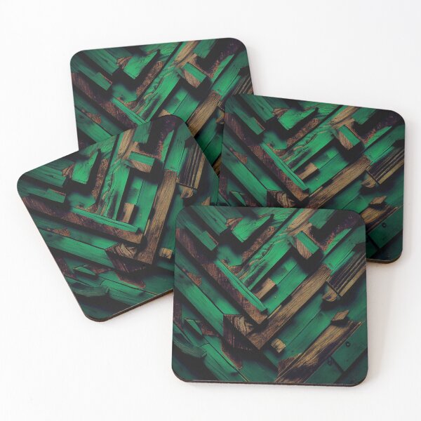 Item preview, Green Saturated Muted Wood Irregular Industrial Pattern Digital Painting designed and sold by CodeAndColors.