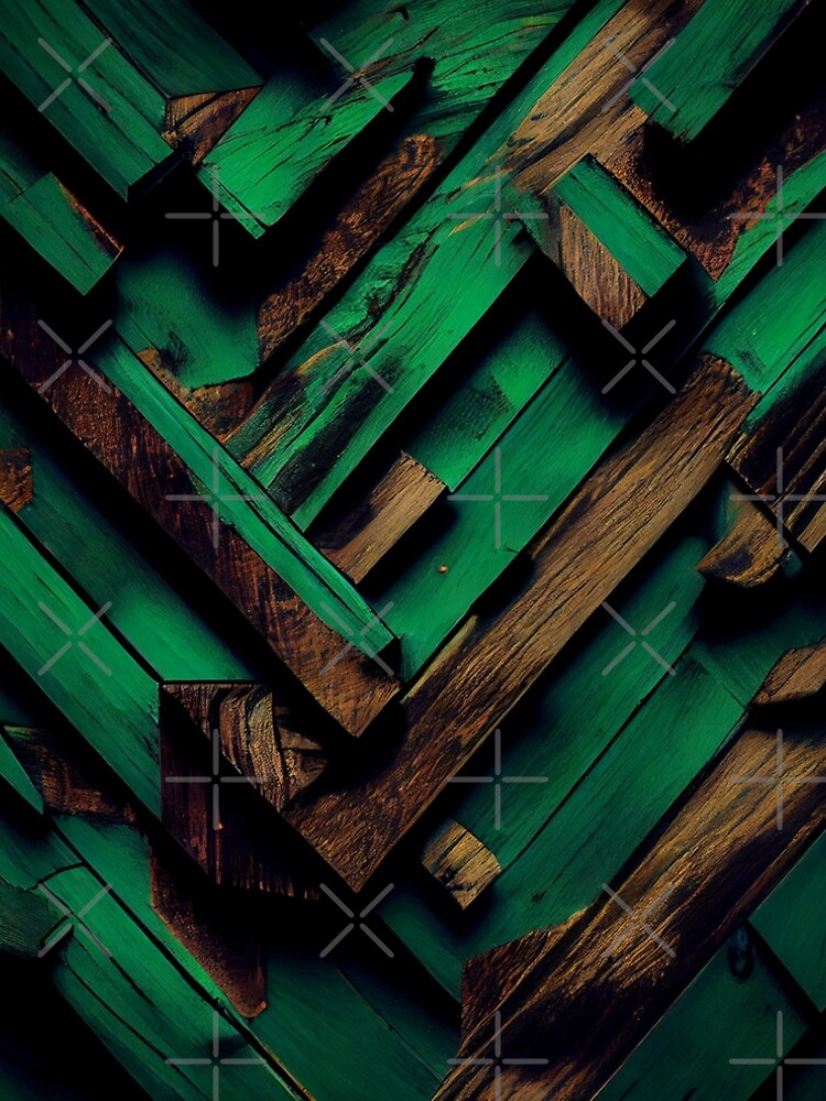 Aperçu 5 sur 5. Robe trapèze avec l'œuvre Green Saturated Muted Wood Irregular Industrial Pattern Digital Painting créée et vendue par CodeAndColors.