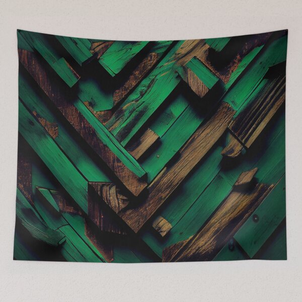 Item preview, Green Saturated Muted Wood Irregular Industrial Pattern Digital Painting designed and sold by CodeAndColors.