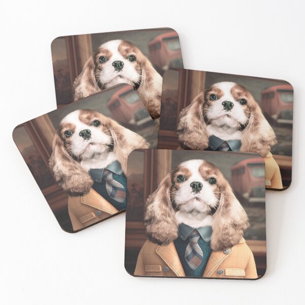 Item preview, Employee of the month - Dog in a color suit at work. Custom pet portrait designed and sold by PimpMyPet.