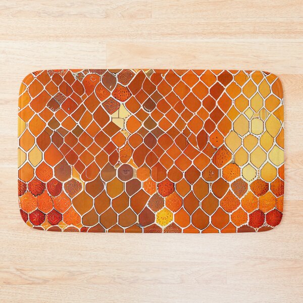 Item preview, Dreamy Bright Brown Orange Mosiac California Chic Pattern Digital Painting designed and sold by CodeAndColors.