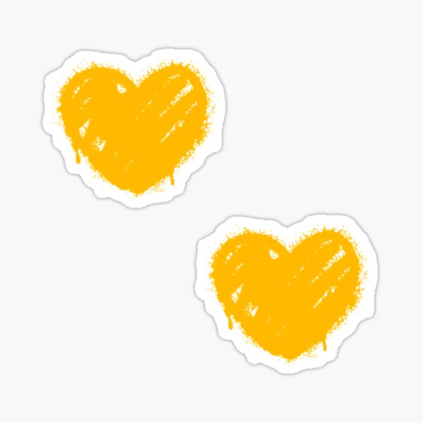 "Spray Paint Hearts Orange" Sticker for Sale by jeanmbart Redbubble