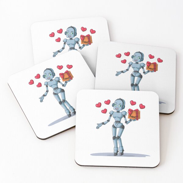 Item preview, woman robot celebrat valentine day designed and sold by BISJOU.