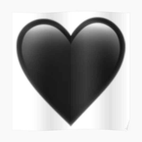 Black Heart Emoji Posters for Sale | Redbubble