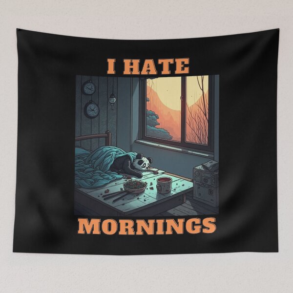 Item preview, New Panda-I Hate Mornings  designed and sold by letsgetinspired.