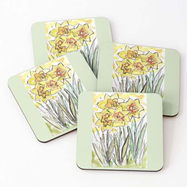 Item preview, Abstract Watercolor and Pen Daffodils  designed and sold by EtegamiJourney.