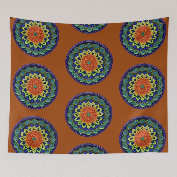 Item preview, BOHEMIAN MANDALA YELLOW, ORANGE AND BLUE designed and sold by DanaMire.
