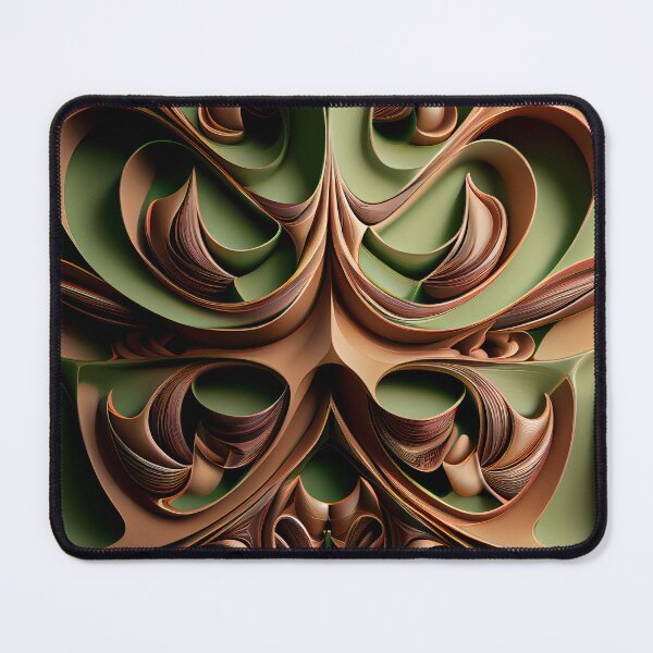 Item preview, Brown Grand Green Three Dimensional Maximalist Pattern  Digital Painting designed and sold by CodeAndColors.