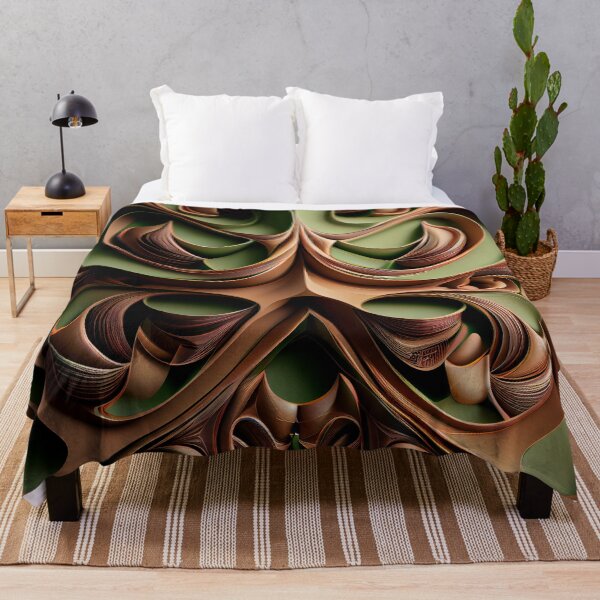 Item preview, Brown Grand Green Three Dimensional Maximalist Pattern Digital Painting designed and sold by CodeAndColors.