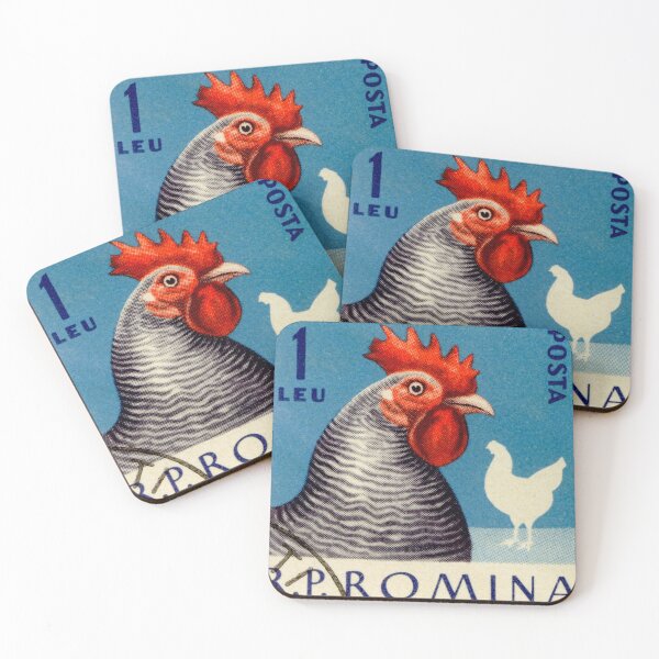 Aperçu de l'œuvre Timbre Poulet Roumanie créée et vendue par StampLand.