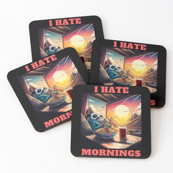 Item preview, New Panda-I Hate Mornings  designed and sold by letsgetinspired.