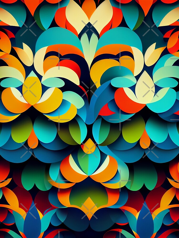 Thumbnail 3 von 3, Tuch, Vibrant Pattern Digital Painting designt und verkauft von CodeAndColors.