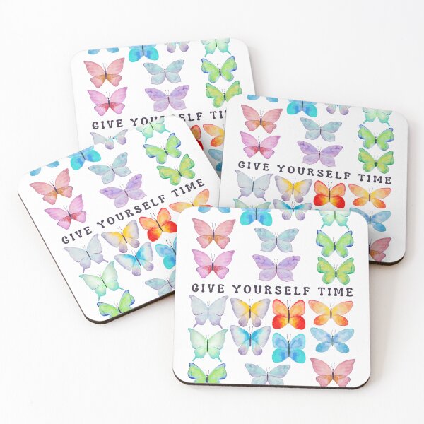 Item preview, Give yourself time (to grow) colorful butterfly art designed and sold by bykatiekathleen.