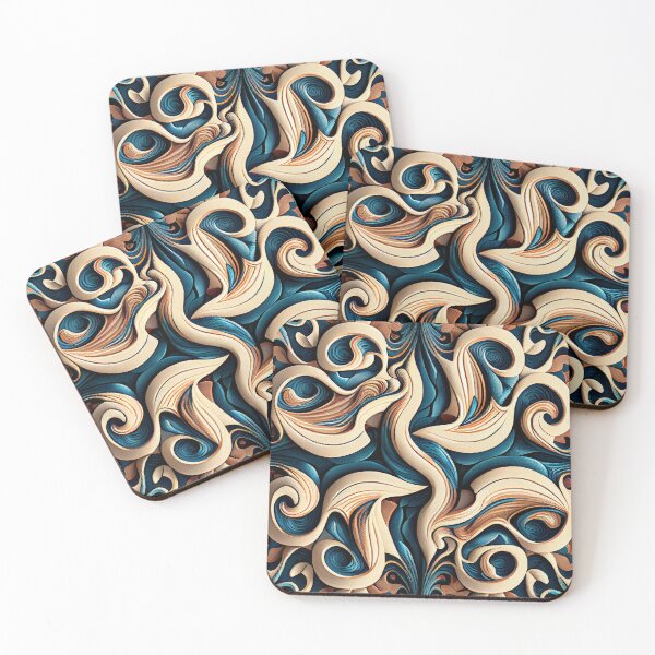 Item preview, Ancient Brilliant Modern Coastal Pattern Digital Painting designed and sold by CodeAndColors.
