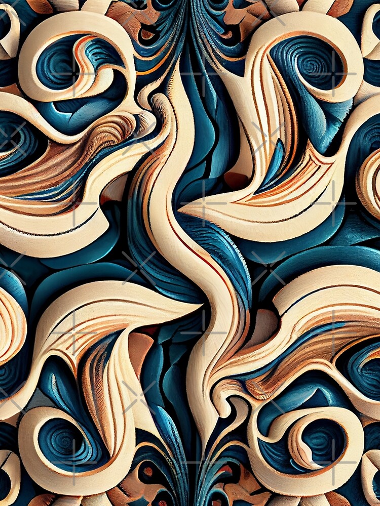 Aperçu 5 sur 5. Robe trapèze avec l'œuvre Ancient Brilliant Modern Coastal Pattern Digital Painting créée et vendue par CodeAndColors.