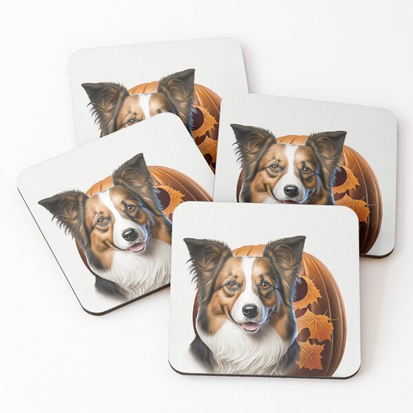 Item preview, Red Merle Border Collie Dog Halloween Pumpkin designed and sold by DigitalRiggs.