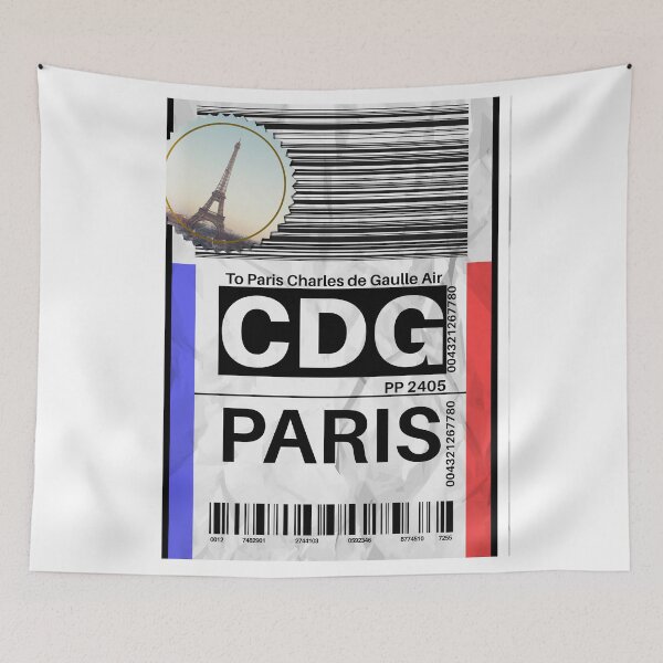 Item preview, CDG Luggage Airport Label Paris Charles de Gaulle Airport designed and sold by SpicyAviator.