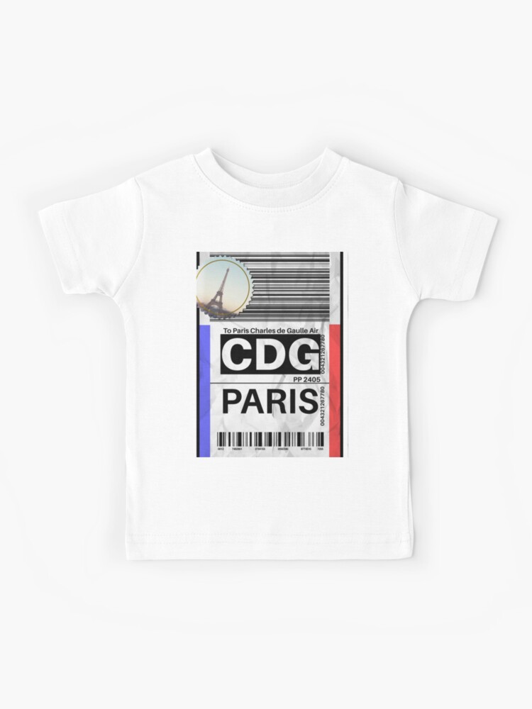 CDG Luggage Airport Label Paris Charles de Gaulle Airport Kids T Shirt for Sale by SpicyAviator Redbubble