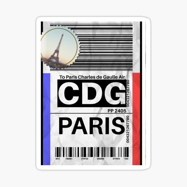 Item preview, CDG Luggage Airport Label Paris Charles de Gaulle Airport designed and sold by SpicyAviator.