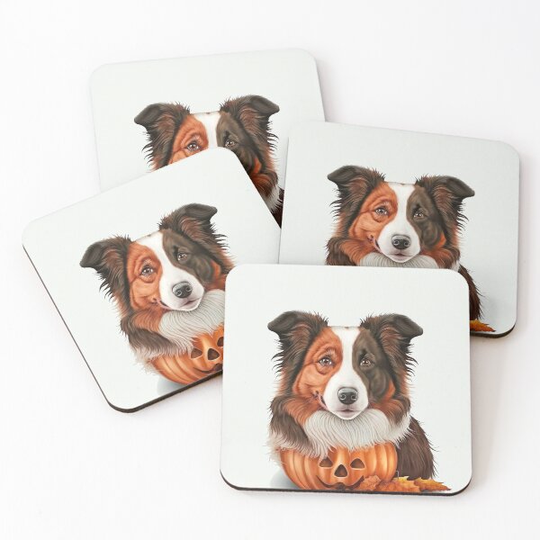 Item preview, Red Merle Border Collie Dog Halloween pumpkin designed and sold by DigitalRiggs.