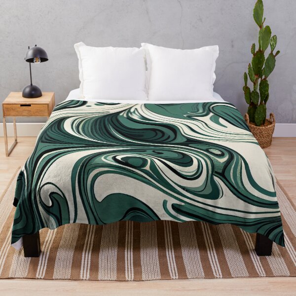 Artikelvorschau, Fluid Flowing Basic Green Modern Farmhouse Pattern Digital Painting entworfen und verkauft von CodeAndColors.