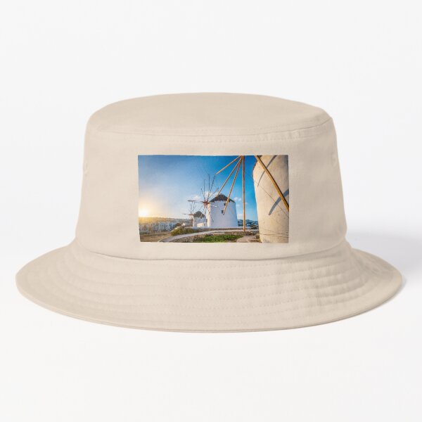 Mykonos Greece local man with fishing hat portrait with old greek