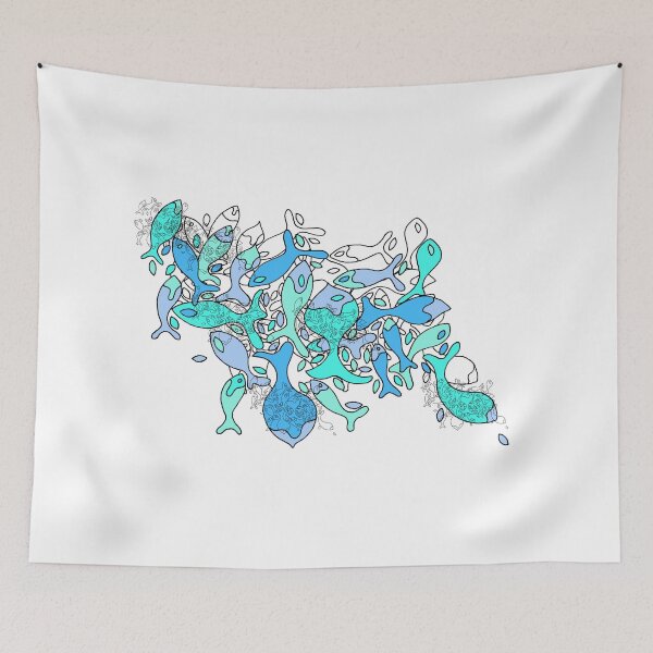 Item preview, Blue fish in the ocean cut design designed and sold by WRECZ.