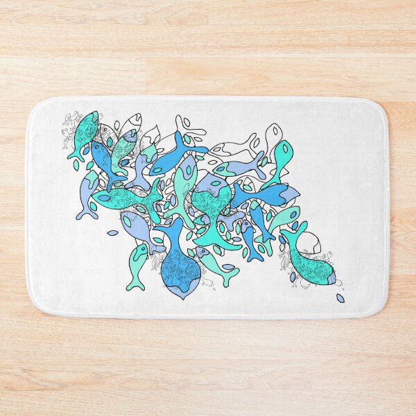 Item preview, Blue fish in the ocean cut design designed and sold by WRECZ.
