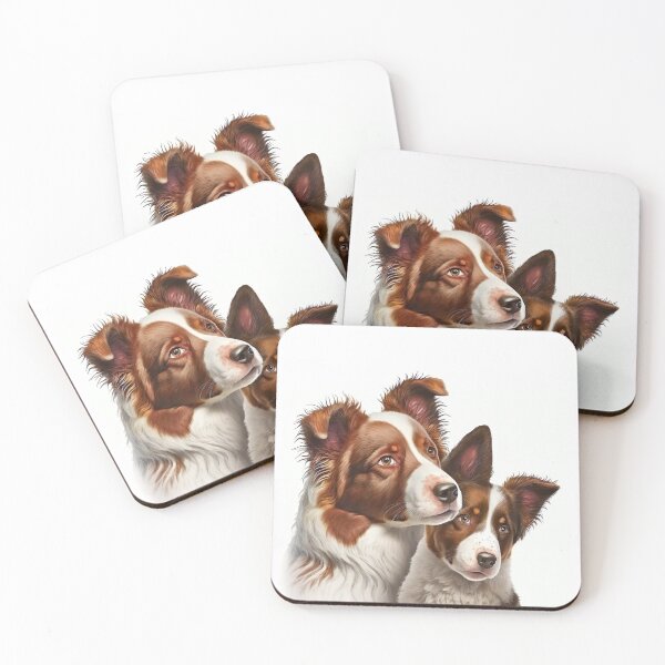 Item preview, Red Merle Border Collie Dog family designed and sold by DigitalRiggs.