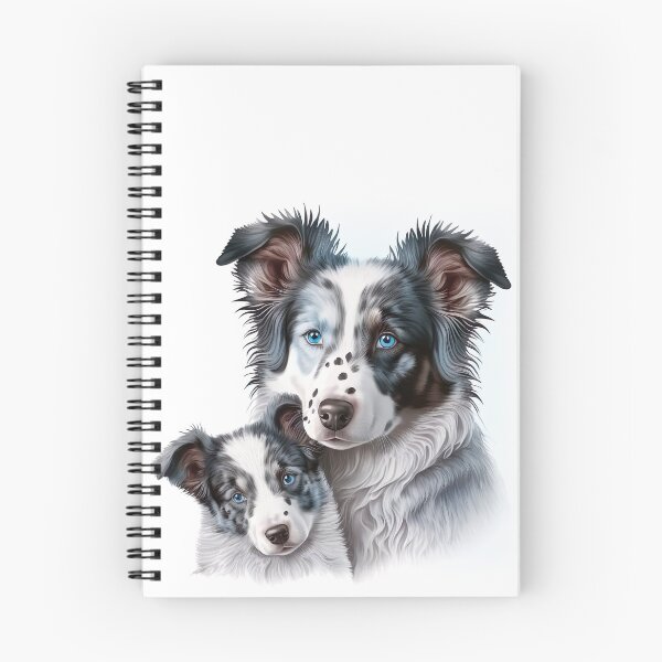 Artikelvorschau, Blue Merle Border Collie-Hundefamilie entworfen und verkauft von DigitalRiggs.
