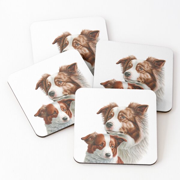 Item preview, Red Merle Border Collie Dog Family designed and sold by DigitalRiggs.