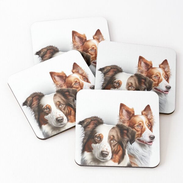 Item preview, Red Merle Border Collie Dog family designed and sold by DigitalRiggs.