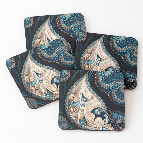 Item preview, Bejeweled Formal Fine Designer Modern Coastal Pattern Digital Painting designed and sold by CodeAndColors.