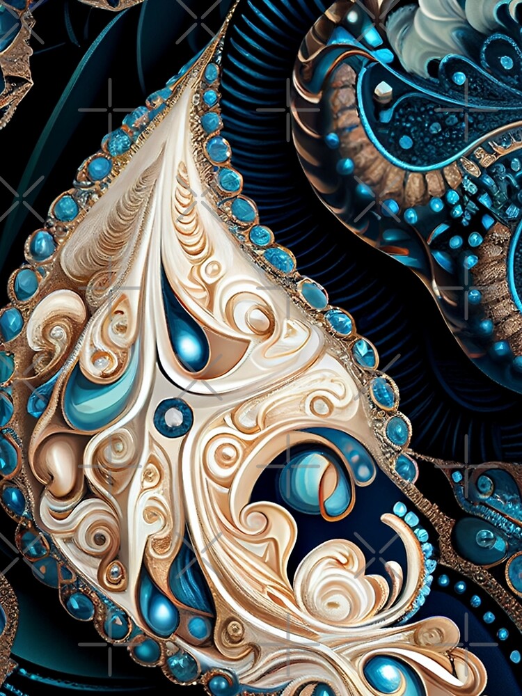 Aperçu 5 sur 5. Robe trapèze avec l'œuvre Bejeweled Formal Fine Designer Modern Coastal Pattern Digital Painting créée et vendue par CodeAndColors.