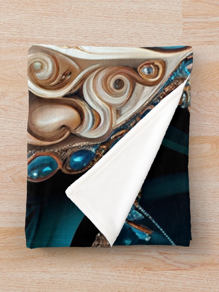 Imagen 3 de 6, Manta con la obra Bejeweled Formal Fine Designer Modern Coastal Pattern Digital Painting, diseñada y vendida por CodeAndColors.