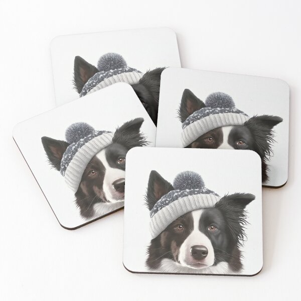 Item preview, Border Collie Dog with winter hat designed and sold by DigitalRiggs.