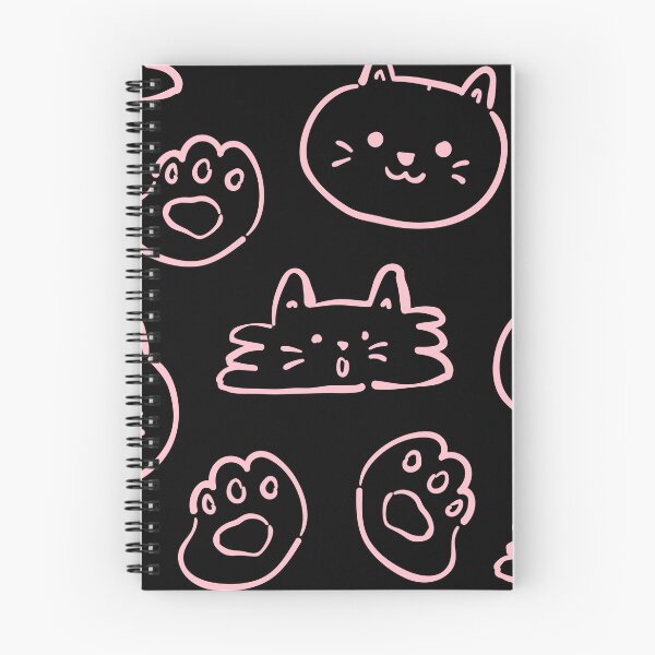 Item preview, CUTE CAT (PINK ON BLACK BACKGROUND) designed and sold by Top10Designs.