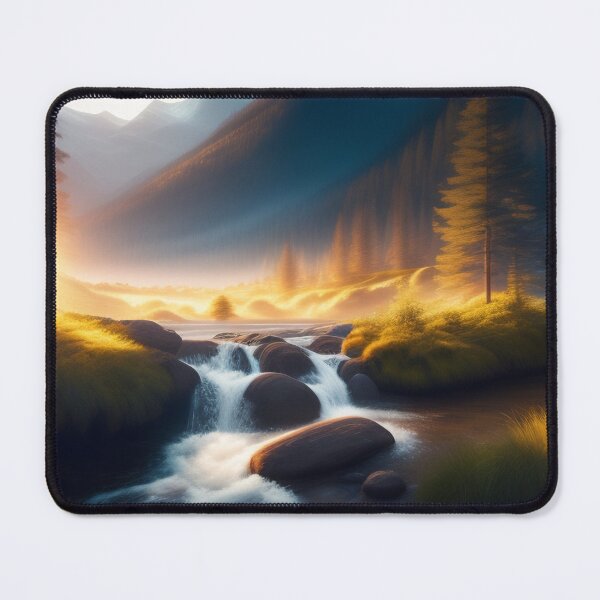 Item preview, Stream running through a mountain valley | Beautiful Landscapes | Original Digital art designed and sold by ArtworkbyEmmy.
