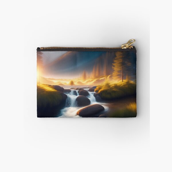 Item preview, Stream running through a mountain valley | Beautiful Landscapes | Original Digital art designed and sold by ArtworkbyEmmy.