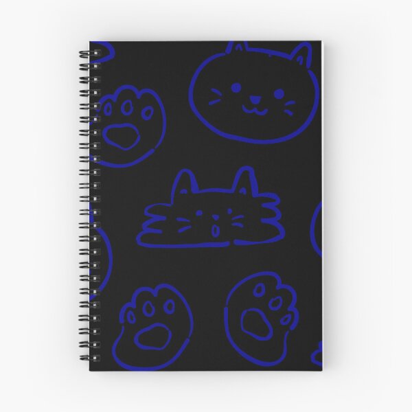 Item preview, CUTE CAT (DARK BLUE ON BLACK BACKGROUND) designed and sold by Top10Designs.
