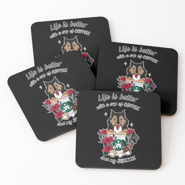 Item preview, sheltie cubpuccino - Life is better with a cup of coffe and my Sheltie designed and sold by Rainorchid.