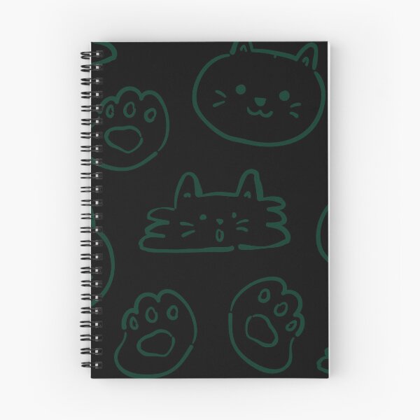 Item preview, CUTE CAT (DARK GREEN ON BLACK BACKGROUND) designed and sold by Top10Designs.