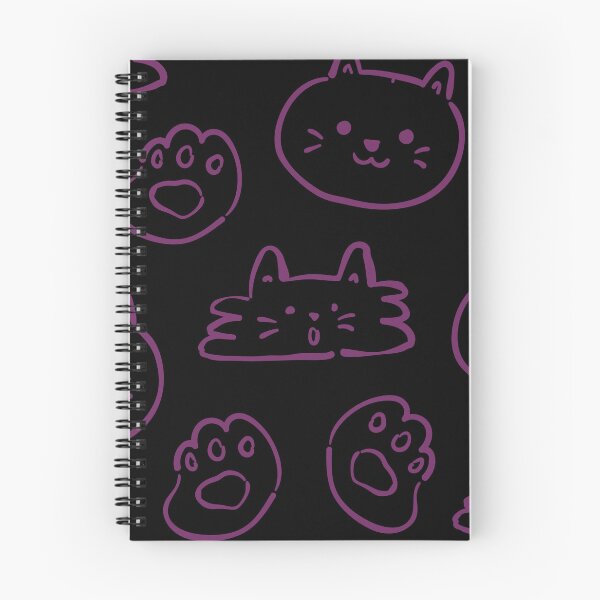Item preview, CUTE CAT (DARK PURPLE ON BLACK BACKGROUND) designed and sold by Top10Designs.