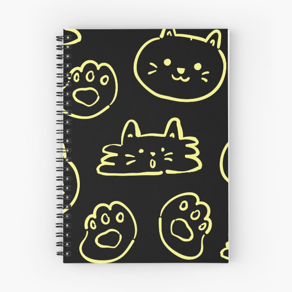 Item preview, CUTE CAT (LIGHT YELLOW ON BLACK BACKGROUND) designed and sold by Top10Designs.