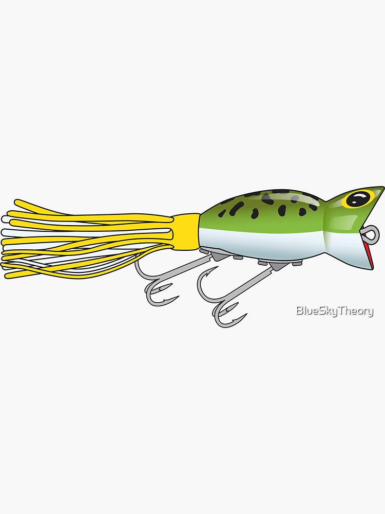 Vintage Frog Camo Green Yellow Wood Bass Fishing Lure 
