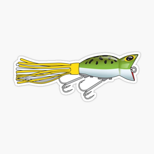 Topwater Frog Fishing Lure - Green Leopard Sticker for Sale by  BlueSkyTheory