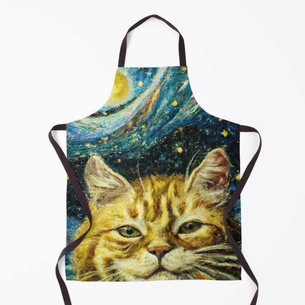 Item preview, Celestial Cat: A Van Gogh-Inspired Cosmic Portrait designed and sold by MovieSetStories.