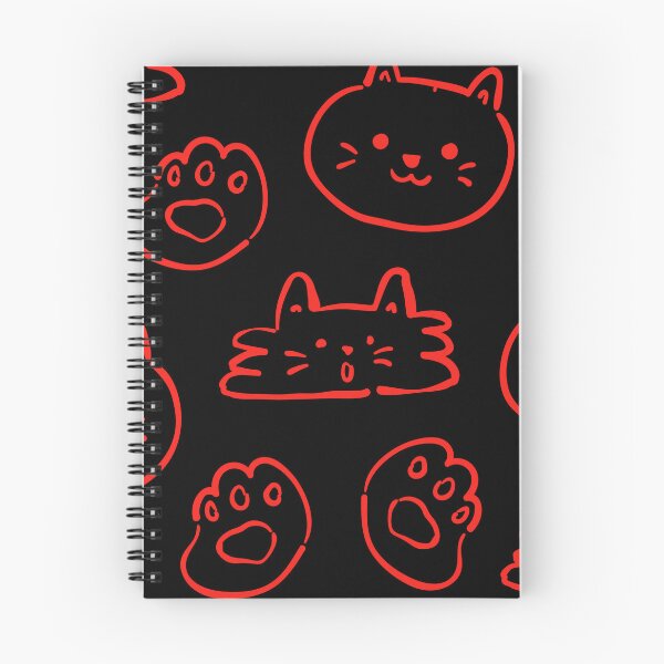 Item preview, CUTE CAT (BRIGHT RED ON BLACK BACKGROUND) designed and sold by Top10Designs.