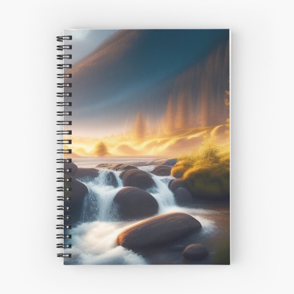 Item preview, Stream running through a mountain valley | Beautiful Landscapes | Original Digital art designed and sold by ArtworkbyEmmy.