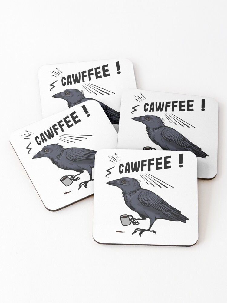 Thumbnail 1 of 5, Coasters (Set of 4), But first, CAWFFEE! designed and sold by Petcetera.